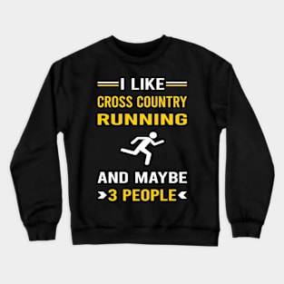 3 People Cross Country Running XC Crewneck Sweatshirt